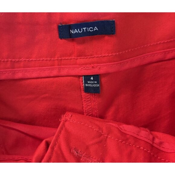 Nautica Mid Rise Twill Short Women’s Size 4 Red Inseam 5” - Picture 2 of 6